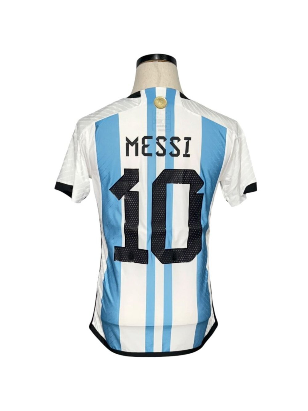 Argentina Soccer Jersey Messi #10 Adidas Blue White Short Sleeve NWT Size S